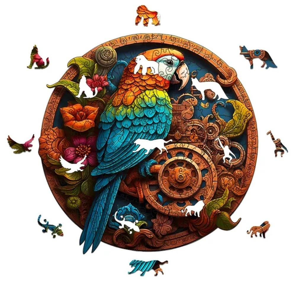 Vibrant Parrot Gear Puzzle